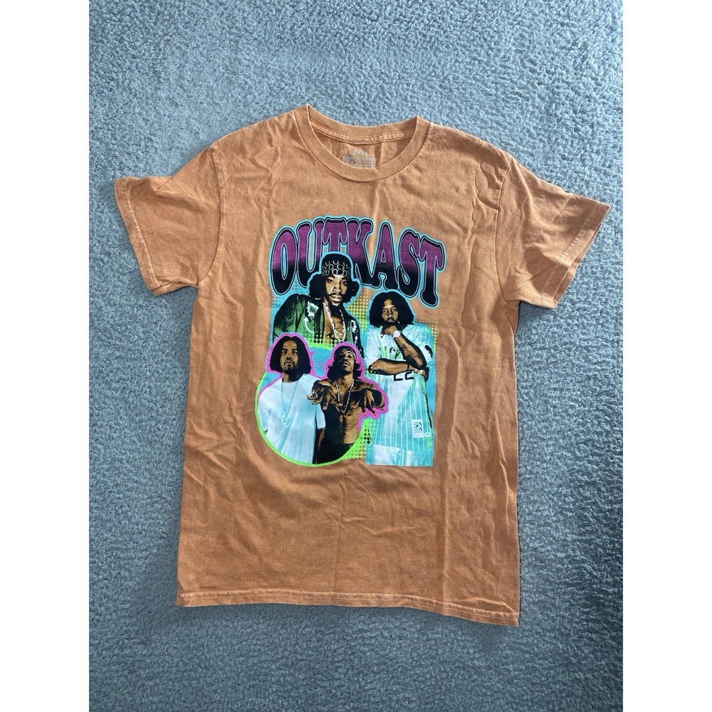 Outkast Mineral Wash Retro Graphic Tee Unisex Hip Hop Music Rap‎ Unisex Large